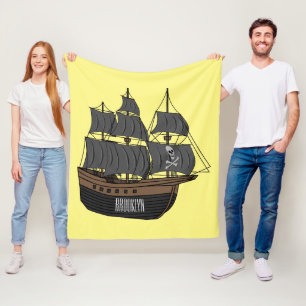 Pirate ship cartoon illustratie fleece deken