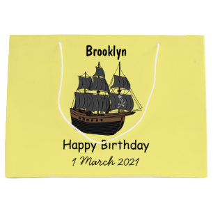 Pirate ship cartoon illustratie groot cadeauzakje