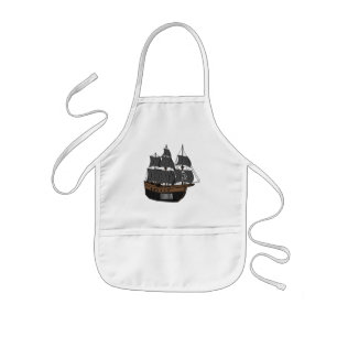 Pirate ship cartoon illustratie kinder schort
