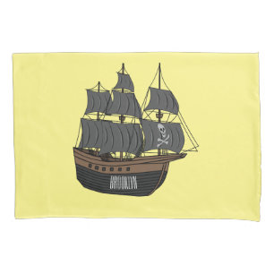 Pirate ship cartoon illustratie kussensloop