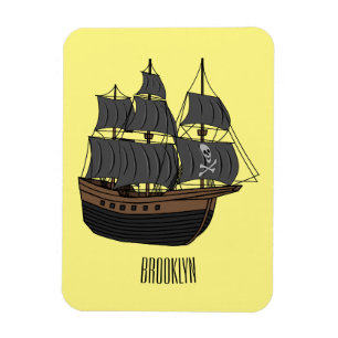 Pirate ship cartoon illustratie magneet