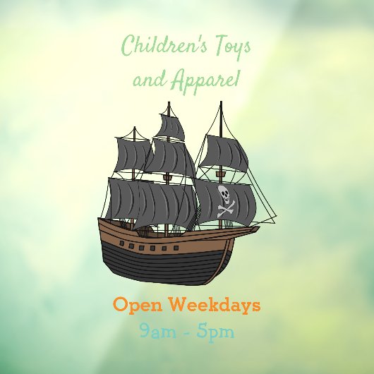 Pirate ship cartoon illustratie raamsticker (Vel 3)