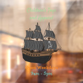 Pirate ship cartoon illustratie raamsticker (Vel 2)