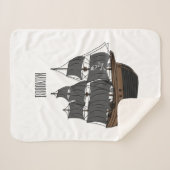 Pirate ship cartoon illustratie sherpa deken (Voorkant (horizontaal))
