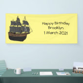 Pirate ship cartoon illustratie spandoek (Beurs)