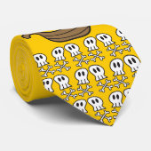 Pirate Ship Cartoon Skulls & Botten Halloween Part Stropdas (Opgerold)