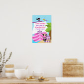 Pirate Ship Girl Birthday Party Poster (Keuken)