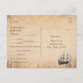 Pirate Ship Grunge Anniversaire Party RSVP Carte p (Dos)