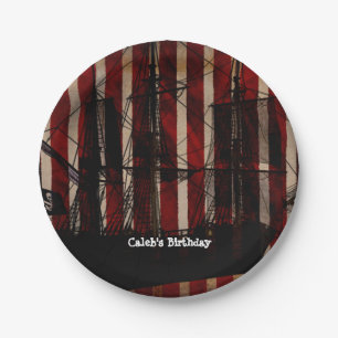 Pirate Ship Grunge Birthday Party Borden Papieren Bordje