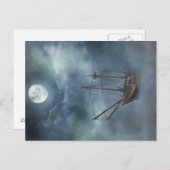 Pirate Ship in Fog Briefkaart (Voorkant / Achterkant)