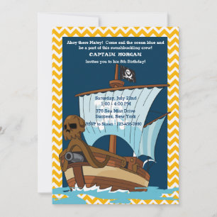 Pirate Ship Invitation Kaart