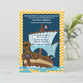 Pirate Ship Invitation Kaart (Staand voorkant)