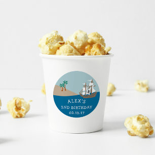 Pirate Ship Kids Birthday Party Ronde Sticker