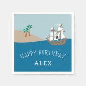 Pirate Ship Kids Birthday Party Servetten (Voorkant)