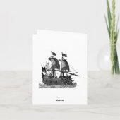 Pirate Ship Note Card Kaart (Achterkant)