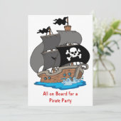 Pirate Ship Party Kaart (Staand voorkant)