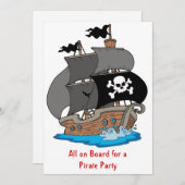 Pirate Ship Party Kaart (Voorkant / Achterkant)