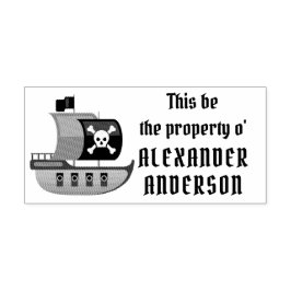 Pirate Ship Personaliseert Rubber Stamp Rubberstempel