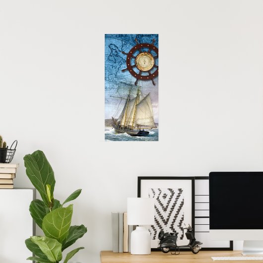 Pirate Ship Poster (Thuiskantoor)