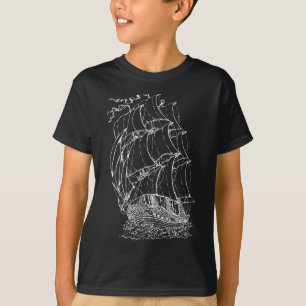 Pirate Ship  Retro Nautical Sailboot Ca T-shirt