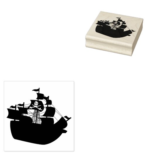 Pirate Ship Rubberstempel (Gestempeld)