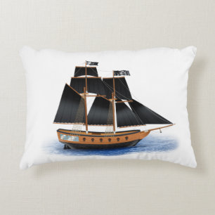 pirate ship sailing the sea accent pillow accent kussen