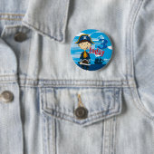 Pirate Ship Scene 3rd Birthday Button Badge (In situ)