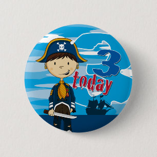 Pirate Ship Scene 3rd Birthday Button Badge