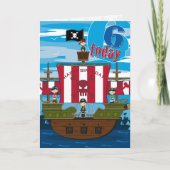 Pirate Ship Scene 6e carte d'anniversaire (Devant)