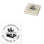 Pirate Ship Silhouette Return Address Stamp Rubberstempel (Gestempeld)