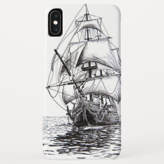 Pirate Ship Tekening Case-Mate iPhone Case (Achterkant)