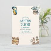 Pirate Ship Treasure Anniversaire Invitation (Debout devant)
