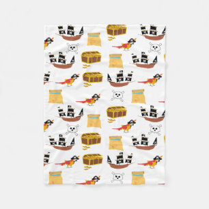 Pirate Ship Treasure Borst Thema Patroon Fleece Deken