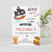 Pirate Ship Treasure Map Anniversaire Invitation (Debout devant)