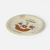 Pirate Ship Treasure Map Verjaardagsfeest van Kind Papieren Bordje (Gekanteld)