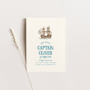 Pirate Ship Treasure Verjaardag Uitnodigen Kaart