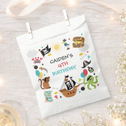 Pirate Ship Treasure Verjaardagsfeest Bedankzakje (Geknipt)