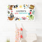 Pirate Ship Treasure Verjaardagsfeest Spandoek (Insitu)