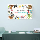 Pirate Ship Treasure Verjaardagsfeest Spandoek (Beurs)