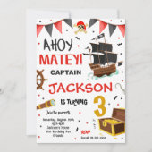 Pirate Ship Trésor Invitation Anniversaire (Devant)