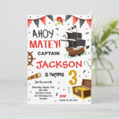 Pirate Ship Trésor Invitation Anniversaire (Debout devant)