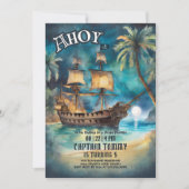 Pirate Ship Tropical Cove Anniversaire Invitation (Devant)