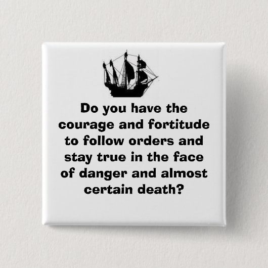 Pirate Ship Vierkante Button 5,1 Cm (Voorkant)