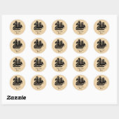 Pirate Ship. Zeilend schip. Ronde Sticker (Vel)