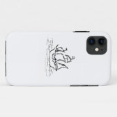 Pirate Ship. Zwart-wit. Case-Mate iPhone Case (Achterkant (horizontaal))