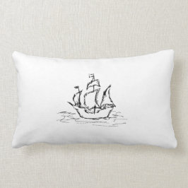 Pirate Ship. Zwart-wit. Kussen
