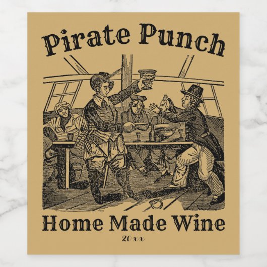  Pirate Sjabloon Wijn Etiket (Enkel label)