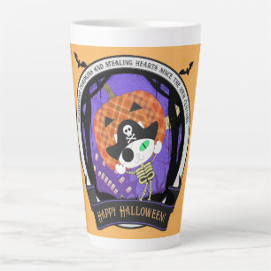 Pirate skelet kat latte mok