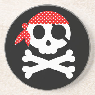 Pirate Skelet Skull Bandanna Zandsteen Onderzetter