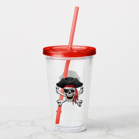 Pirate Skull Acryl Drinkbeker (Achterkant)